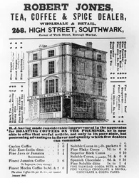Advertisement for Robert Jones, Tea, Coffee and Spice Dealer, January 1845